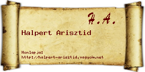 Halpert Arisztid névjegykártya